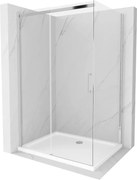 Mexen Omega cabine de duche deslizante 100 x 80 cm, transparente, cromada + base de duche Flat - 825-100-080-01-00-4010