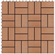 Ladrilhos de pavimento 11 pcs WPC 1m² 30x30 cm castanho
