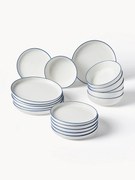 Conjunto de loiça em porcelana Facile, 6 pessoas, 18 uni.