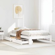 vidaXL Cama sem colchão 100x200 cm madeira de pinho maciça branco