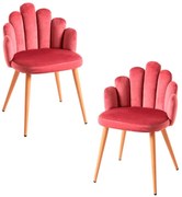 Pack 2 Cadeiras Hand Veludo - Rosa