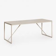 Mesa De Jantar Retangular 185x85 Cm Em Aço Melida Tapioca Bege - Sklum