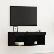 Armário de TV vidaXL com luzes LED Carvalho Preto 80x30x30 cm