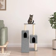 vidaXL Árvore p/ gatos c/ postes arranhadores sisal 82 cm cinza-claro