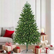 vidaXL Árvore de Natal com 300 LEDs com suporte Verde 180 cm PE