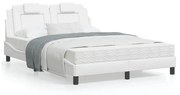 vidaXL Estrutura de cama Viana sem colchão 120x200 cm couro artificial branco