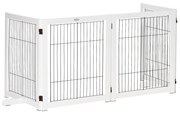 PawHut Barreira de Segurança Dobrável para Cães Barreira de Proteção com 4 Painéis para Animais de Estimação 264x35,5x77cm Branco | Aosom Portugal