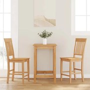 vidaXL Bancos de bar 2pcs natural madeira de seringueira maciça