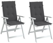 vidaXL Almofadões para cadeiras altas 2 pcs mesclado tecido antracite