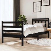 Estrutura de cama pequena solteiro 75x190 cm madeira preto