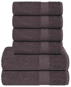 vidaXL 6pcs Conjunto de toalhas FROGN 360 g/m² antracite