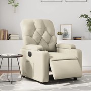 vidaXL Poltrona reclinável elétrica couro artificial cor creme