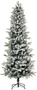 HOMCOM Árvore de Natal Ø95x210cm Neve Artificial com 784 Pontas de Ramos Ignífugos e Suporte de Aço Decoração de Natal para Interiores Verde e Branco
