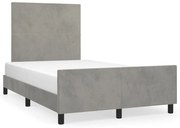 vidaXL Estrutura de cama sem colchão cinza claro Veludo