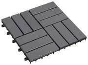 Ladrilhos de terraço 10 pcs 30x30 cm acácia maciça cinzento