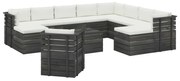 12 pcs conjunto lounge de paletes com almofadões pinho maciço