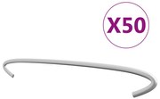 vidaXL Ganchos para gabiões 50 pcs aço galvanizado 30 cm