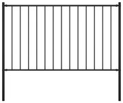 145210 vidaXL Painel de vedação c/ postes aço revestido a pó 1,7x1 m preto