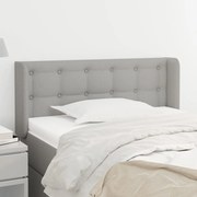 vidaXL Cabeceira de cama c/ abas tecido 93x16x78/88 cm cinzento-claro