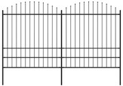 Cerca de jardim com topo em lanças (1,75-2)x3,4 m aço preto