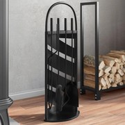 vidaXL Conjunto de ferramentas para lareira 5 pcs 23x15x66 cm aço