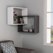 Prateleira de Parede Ring – Branco/Antracite – 68x68x60 cm