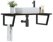vidaXL Prateleira de parede p/ lavatório aço/madeira carvalho maciça
