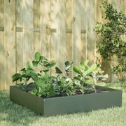 vidaXL Canteiro elevado jardim aço 100x100x33,5 cm verde azeitona