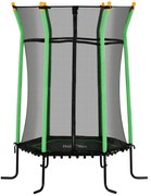 HOMCOM Trampolim para Crianças com Rede de Segurança e Estrutura de Aço para Interiores e Exteriores Carga 50kg Ø163,5x190 cm Verde | Aosom Portugal