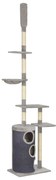 vidaXL Árvore p/ gatos c/ postes arranhadores sisal 260 cm cinzento