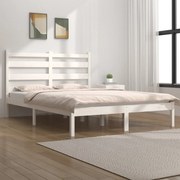 Estrutura de cama dupla 135x190 cm pinho maciço branco