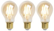 Conjunto de 3 lâmpadas LED reguláveis E27 Goldline 5W 380lm 2200K