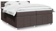 vidaXL Cama com molas/colchão 200x200 cm tecido castanho-escuro
