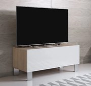 Mueble TV modelo Leiko H1 (100x42cm) color sonoma y blanco con patas d