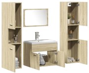 vidaXL 5 pcs conj. móveis casa banho derivados madeira carvalho sonoma