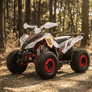 Mini Moto 4 gasolina para crianças automática 125cc Roan Coyote R8 Ecrã digital e com e marcha-atrás Vermelha