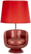 Candeeiro de Mesa "Midcentury Red" — Ø 26x43 cm — Resina Vermelha e Ab