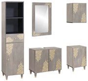 vidaXL Conjunto de Armários para Banheiro com gaveta 5 pcs Cinzeto