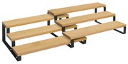 SONGMICS Spice Rack, conjunto de 2 organizadores de prateleiras de armário, suporte de especiarias extensível de 3 níveis, bambu, empilhável, para despensa, armário, bancada, natural e preto KCS016N01