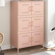 vidaXL Aparador alto 68x39x113 cm aço rosa