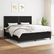 vidaXL Cama com molas/colchão 200x200 cm tecido preto