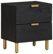 vidaXL Mesa de cabeceira 40x33x46 cm madeira de mangueira maciça preto