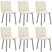 vidaXL Cadeiras de jantar 6 pcs veludo cor creme