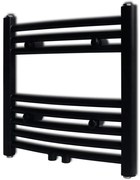 vidaXL Aquecedor toalhas casa de banho curvo 480 x 480 mm preto
