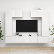 6 pcs conjunto de móveis de TV derivados de madeira branco