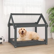 vidaXL Cama para cães 81x60x70 cm madeira de pinho maciça cinza