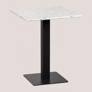Mesa De Bar Quadrada Em Terrazzo (60x60 Cm) Praline Branco - Sklum