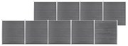 vidaXL Painel de vedação para jardim 1564x186 cm WPC cinzento