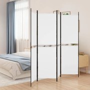 vidaXL Biombo/divisória com 4 painéis 200x180 cm tecido branco
