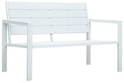 vidaXL Banco de jardim 120 cm PEAD aspeto de madeira branco